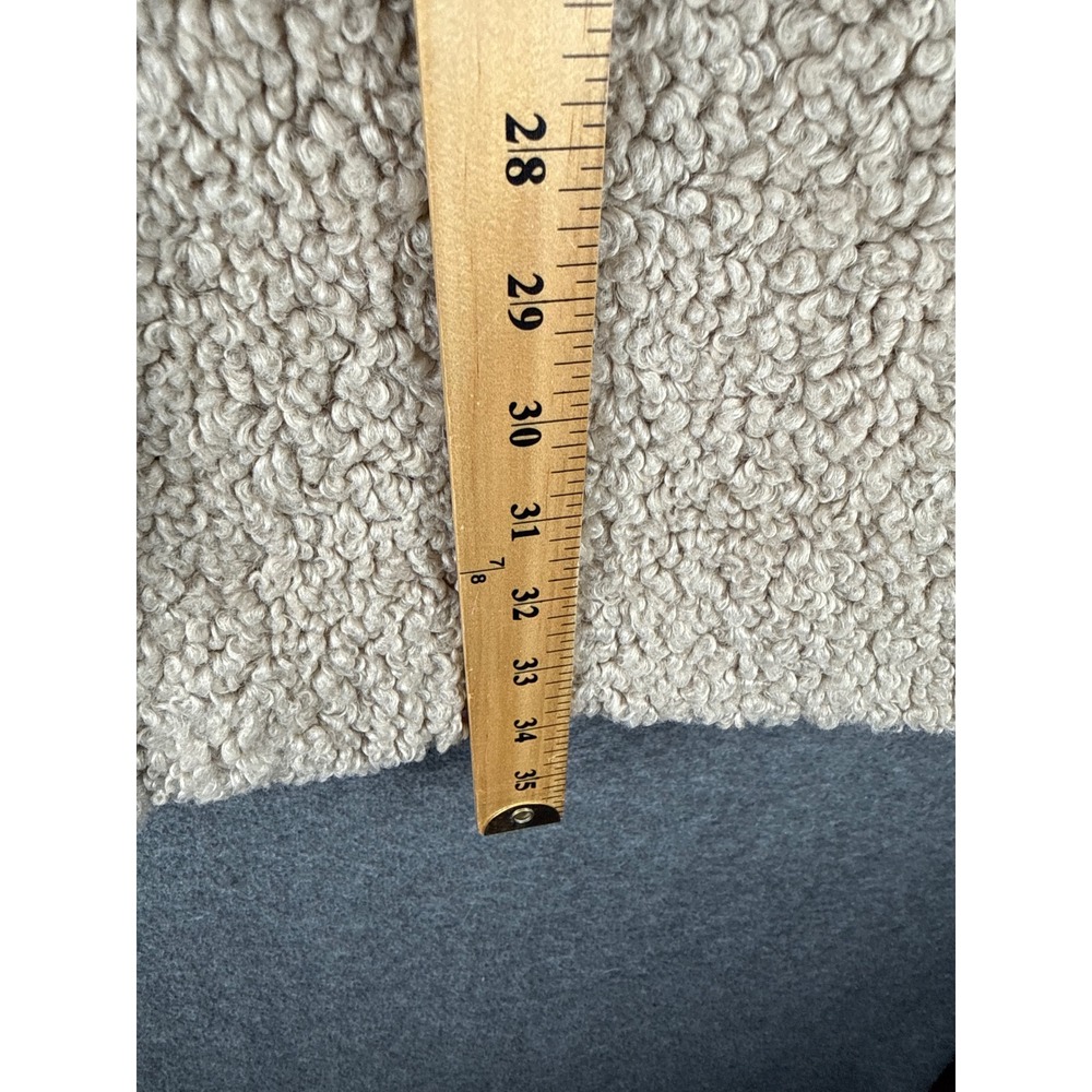 Boden Winter Teddy Coat Size 2 Beige Pockets Retro Faux Shearling Button Front - Picture 8 of 15